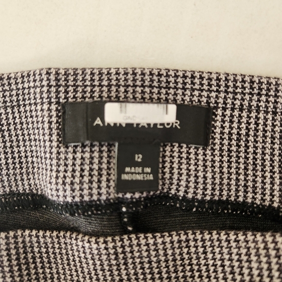 Ann Taylor Womens Side Zip Mini Houndstooth Ponte Knit Ankle Pants-Size 12 - Picture 6 of 8